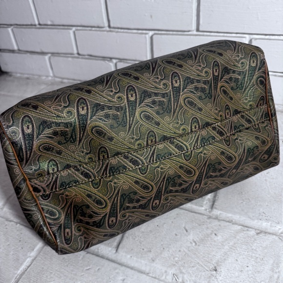 Leonard double handle vintage satchel bag with padlock, no key - Picture 4 of 16